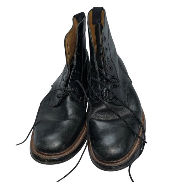 mark monairy England hand made black mens oxford boots 9 1/2 main image 6